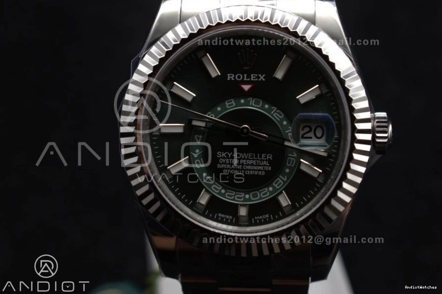 1:1 326934 Best Bracelet A SS 904L Green Upgraded Edition Dial 1090 SS on Sky-Dweller ZF 1230